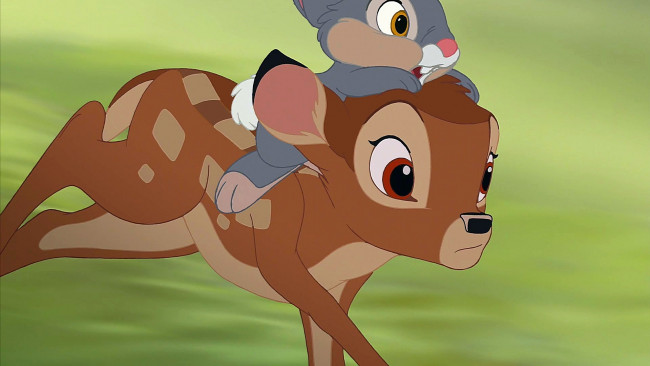 Обои картинки фото мультфильмы, bambi 2, заяц, олененок