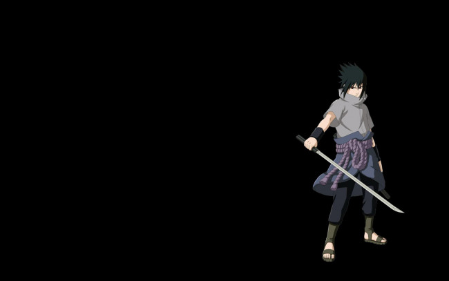 Обои картинки фото аниме, naruto, шиноби, меч, саске, учиха