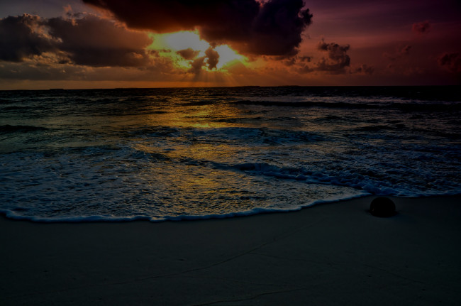 Обои картинки фото природа, восходы, закаты, волны, море