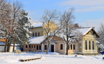 Картинка города -+здания +дома winter house снег зима архитектура snow architecture
