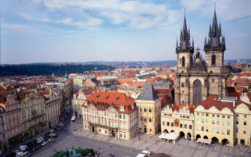 обоя города, прага , Чехия, панорама