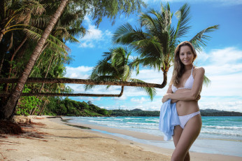 Картинка девушки katya+clover+ катя+скаредина пляж пальмы купальник