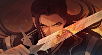 Картинка аниме the+scum+villain’s+ self-saving +system yue qingyuan меч