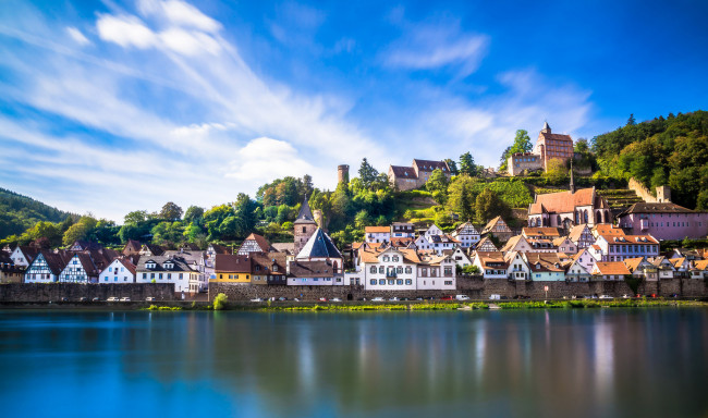 Обои картинки фото hirschhorn, germany, города, - панорамы