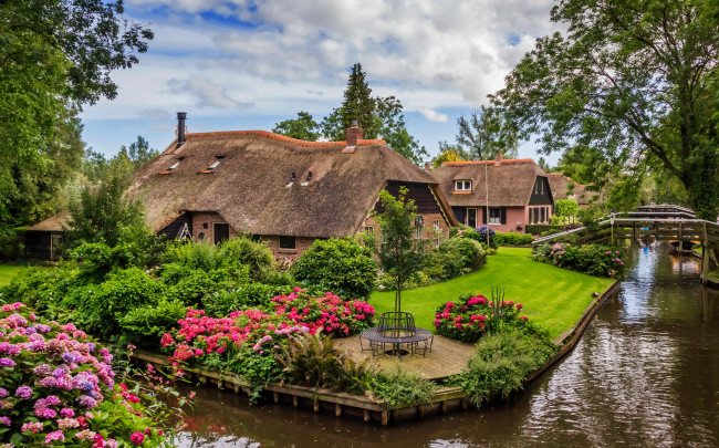 Обои картинки фото giethoorn, netherlands, города, - здания,  дома