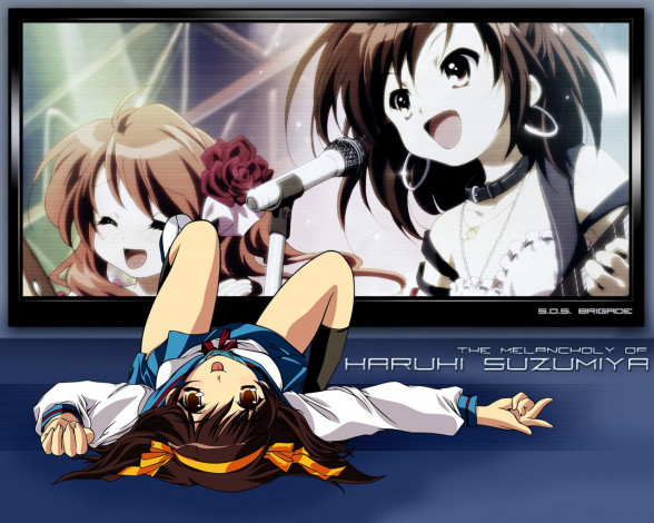 Обои картинки фото аниме, the, melancholy, of, haruhi, suzumiya