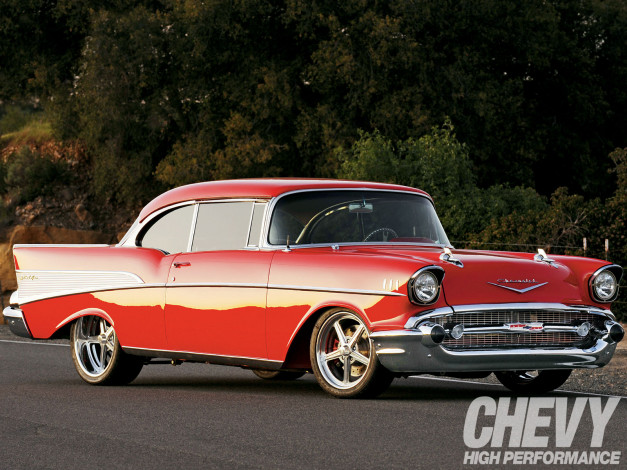 Обои картинки фото 1957, chevy, bel, air, автомобили, chevrolet