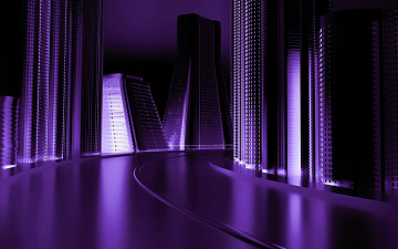 Картинка 3д графика realism реализм фиолетовый дорога дома