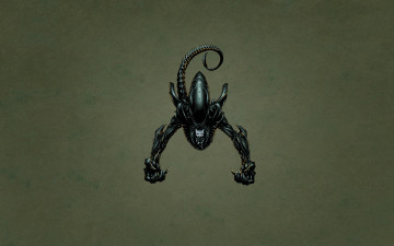 Картинка рисованные минимализм хвост зубастый темноватый фон чужой alien