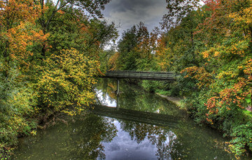 Картинка германия бад мергентхайм природа реки озера река мост лес
