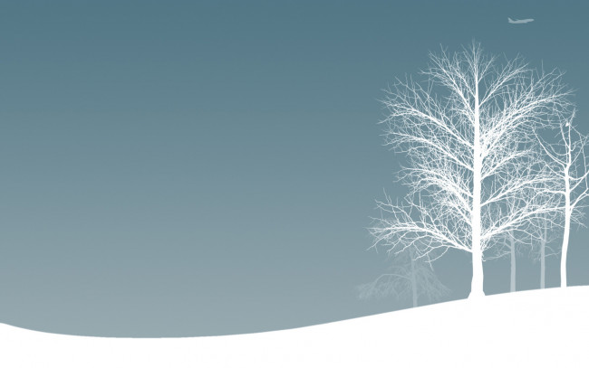 Обои картинки фото векторная, графика, дерево, самолет, зима, снег