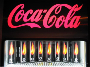 обоя burn, бренды, coca, cola