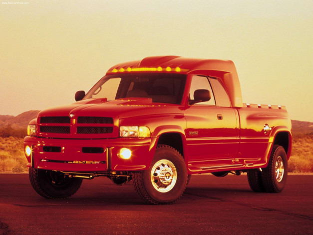 Обои картинки фото dodge, big, red, truck, concept, 1998, автомобили