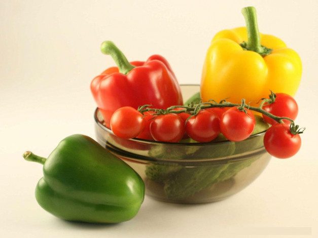 Обои картинки фото еда, овощи, помидоры, томаты, перец