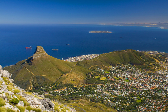 Обои картинки фото cape, town, столовая, гора, города, пейзажи, город, море