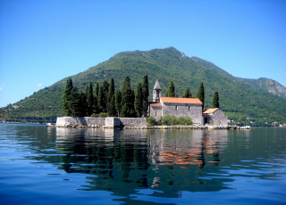 Картинка Черногория+++остров+святого+георгия города -+пейзажи Черногория остров море монастырь