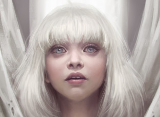 Картинка рисованное люди sia белые волосы глаза maddie ziegler взгляд девушка