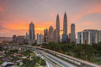 Картинка good+morning+kuala+lumpur города куала-лумпур+ малайзия башни панорама утро
