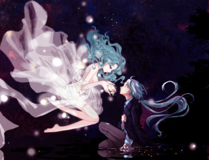 Картинка аниме sailor+moon bishoujo senshi sailor moon красавица-воин сейлор мун utyu no hazikko kinako арт светлячки вода парень девушка yaten kou kaiou michiru