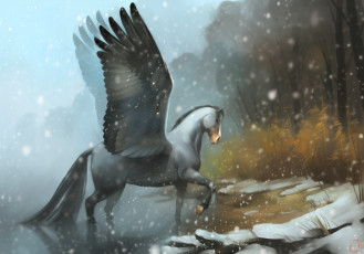 Картинка gaudibuendia фэнтези пегасы природа конь крылья пегас арт
