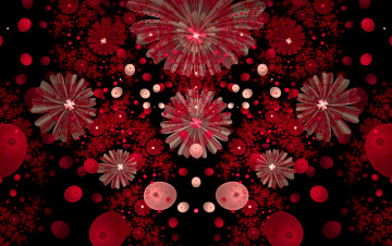 Картинка 3д+графика цветы+ flowers красные цветы