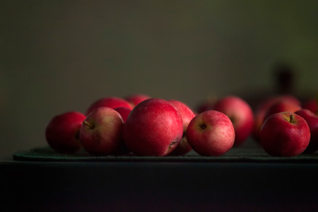 Обои картинки фото еда, Яблоки, яблоки, боке, красные