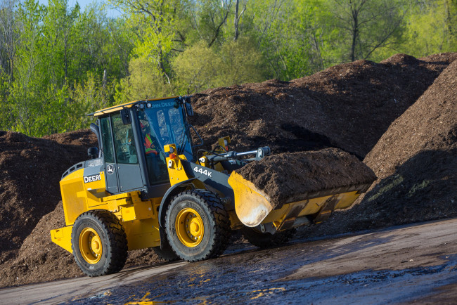 Обои картинки фото техника, фронтальные погрузчики, john, deere