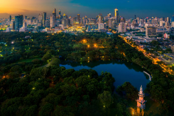 Картинка bangkok города бангкок+ таиланд панорама огни ночь