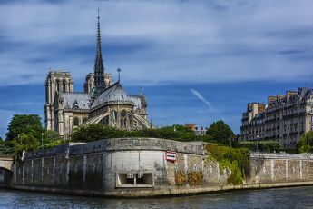 Картинка norte+dame +paris города париж+ франция река собор