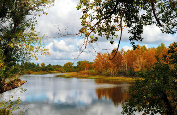Картинка природа реки озера отражение река осень
