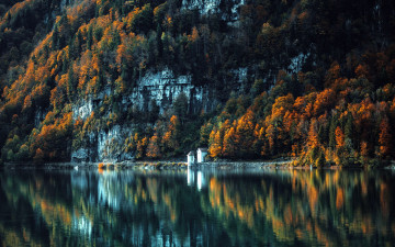 Картинка природа реки озера горы лес река отражение осень
