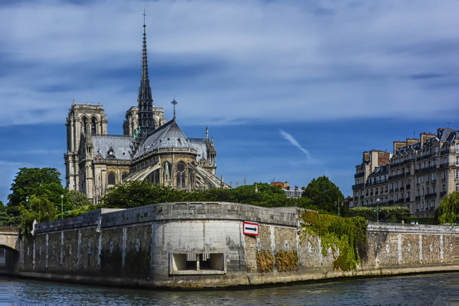 Обои картинки фото norte dame,  paris, города, париж , франция, река, собор