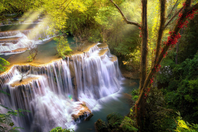 Обои картинки фото природа, водопады, водопад, поток