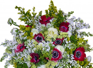 Картинка цветы букеты композиции сирень хризантемы розы