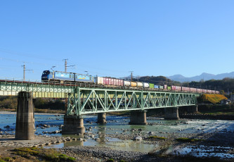 Картинка техника поезда мост река