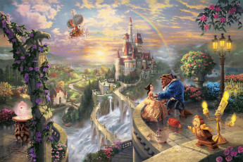 обоя thomas, kinkade, рисованные, beauty, and, the, beast