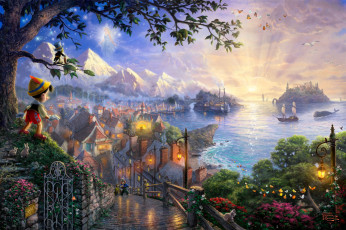 Картинка thomas kinkade рисованные pinocchio