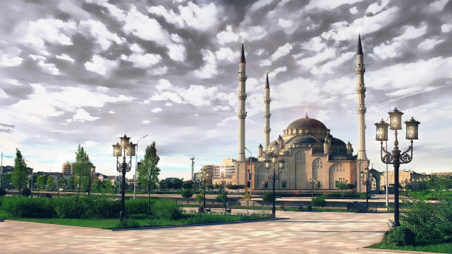 Обои картинки фото города, мечети, медресе, грозный, мичеть, Чечня, мечеть