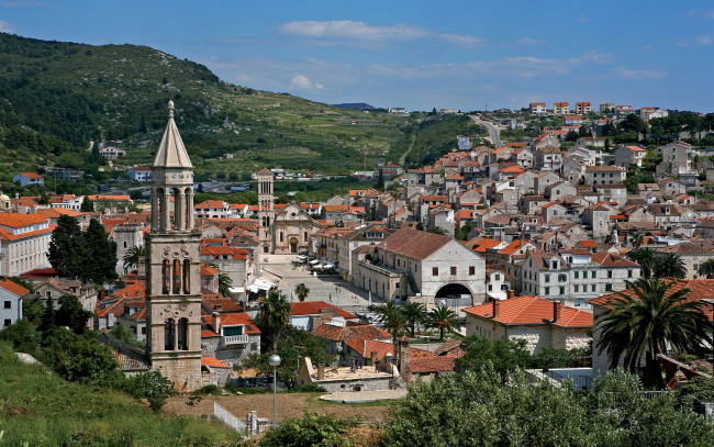 Обои картинки фото города, панорамы, здания, hvar island, croatia