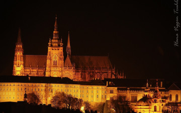 Картинка города прага Чехия ночь город