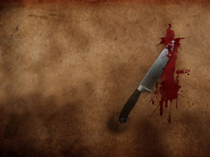 Картинка 3д+графика ужас+ horror минимализм кровь нож