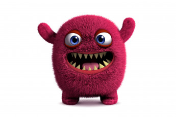 Картинка 3д+графика юмор+ humor face cute fluffy funny monster