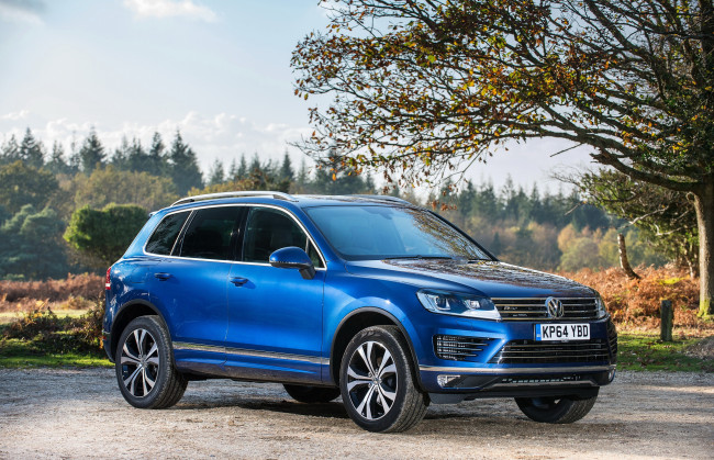 Обои картинки фото 2014 volkswagen touareg r-line, автомобили, volkswagen, голубой, touareg