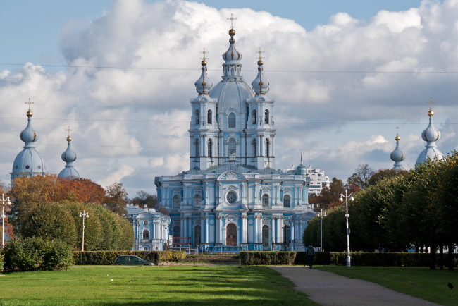 Обои картинки фото санкт-петербург, города,  петергоф , россия, смольный, собор