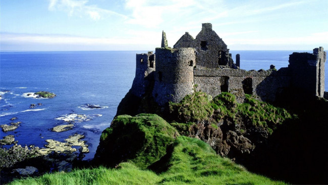Обои картинки фото dunluce castle, города, замки ирландии, dunluce, castle