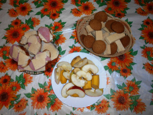 Картинка еда бутерброды +гамбургеры +канапе колбаса хлеб сыр вафли печенье яблоки бананы