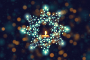 Картинка праздничные векторная+графика+ новый+год боке свеча звезда
