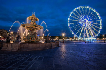 Картинка города париж+ франция фонтан