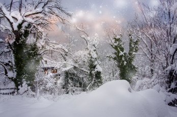 Картинка природа зима дом сугробы снегопад болгария