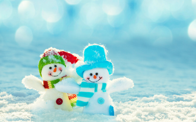 Обои картинки фото праздничные, снеговики, зима, снег, снеговик